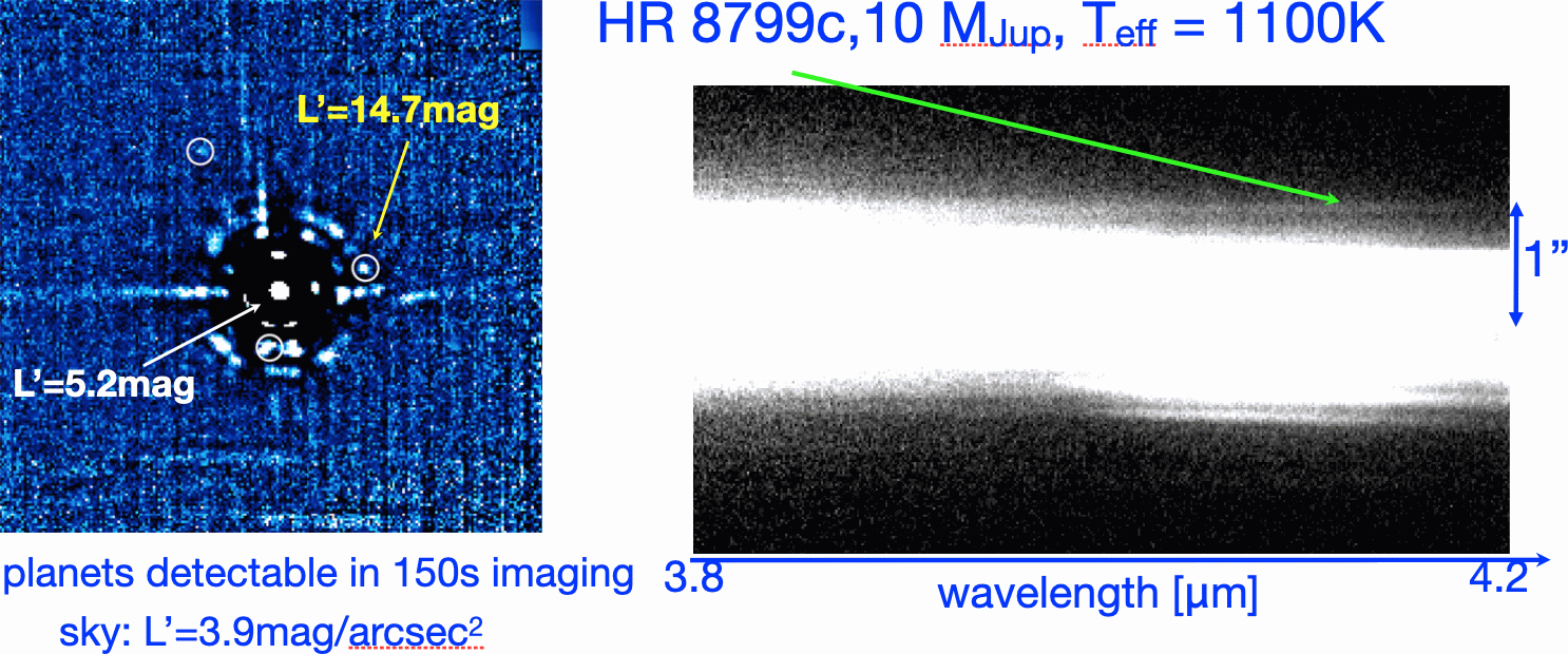 Spectral trace of the exoplanet HR 8799c
